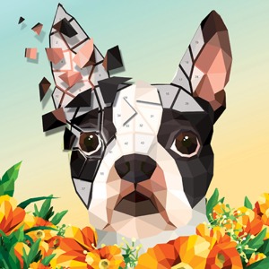 스티커 컬러링북 - 강아지 (Dog Polygon Artwok)