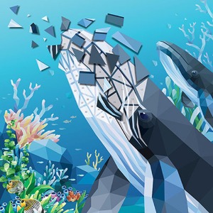 스티커 컬러링북 - 바다생물 (Sea Creature Polygon Artwok)