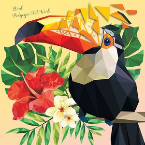 스티커 컬러링북 - 새 (Bird polygon artwok)